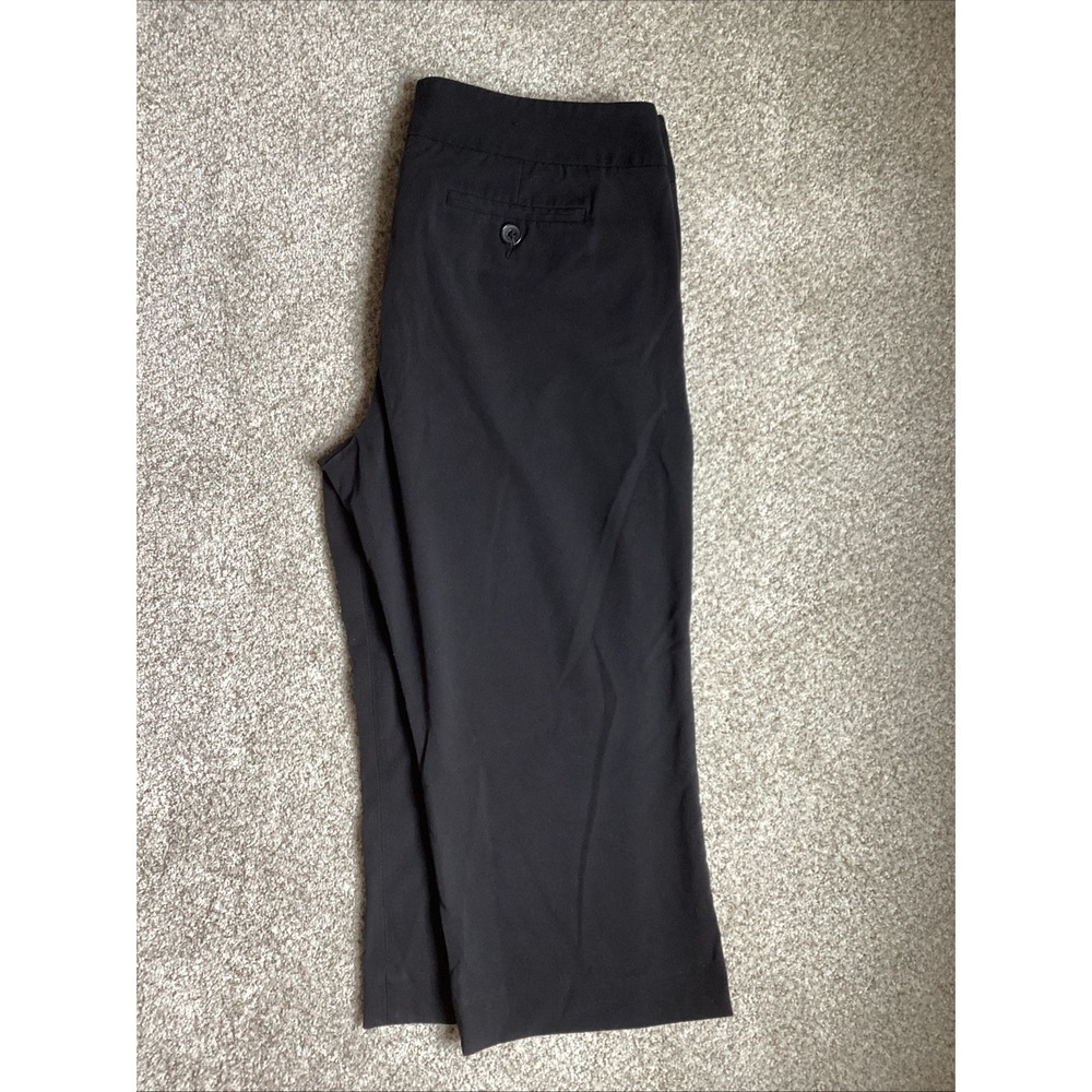 Womans Mossimo Black Cropped Straight Leg Dress Pants Size 12 Stretch